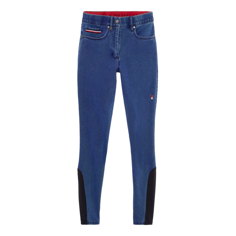 Tommy Hilfiger Equestrian Queens Denim damesrijbroek met kniestukken grip Tommy Hilfiger Equestrian Queens Denim damesrijbroek met kniestukken grip