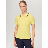 Tommy Hilfiger Equestrian Camden dames polo met rits en korte mouwen Citronella