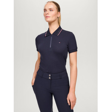 Tommy Hilfiger Equestrian Camden dames polo met rits en korte mouwen Tommy Hilfiger Equestrian Camden dames polo met rits en korte mouwen