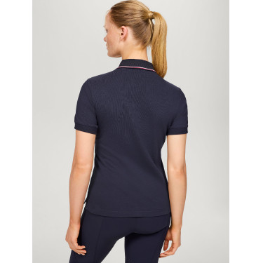 Tommy Hilfiger Equestrian Camden dames polo met rits en korte mouwen Tommy Hilfiger Equestrian Camden dames polo met rits en korte mouwen