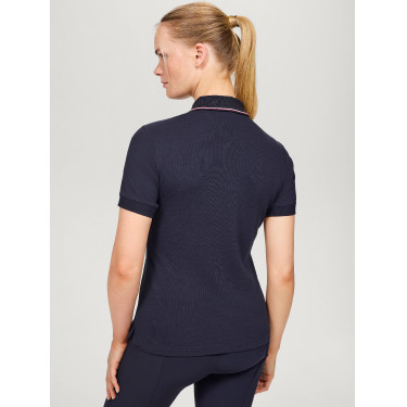 Tommy Hilfiger Equestrian Camden dames polo met rits en korte mouwen Tommy Hilfiger Equestrian Camden dames polo met rits en korte mouwen