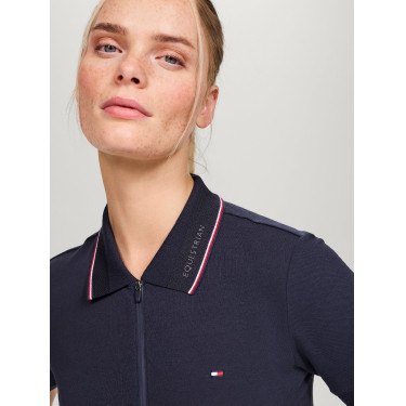 Tommy Hilfiger Equestrian Camden dames polo met rits en korte mouwen Tommy Hilfiger Equestrian Camden dames polo met rits en korte mouwen