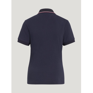 Tommy Hilfiger Equestrian Camden dames polo met rits en korte mouwen Tommy Hilfiger Equestrian Camden dames polo met rits en korte mouwen