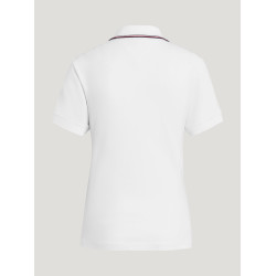 Tommy Hilfiger Equestrian Camden dames polo met rits en korte mouwen Wit
