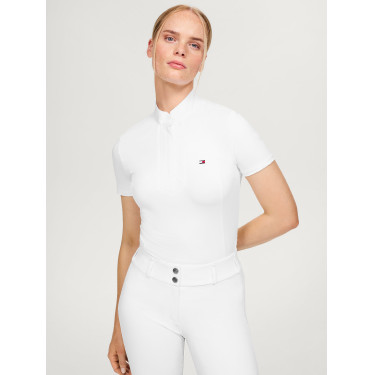Tommy Hilfiger Equestrian Avon wedstrijdpolo met korte mouwen voor dames Wit Tommy Hilfiger Equestrian Avon wedstrijdpolo met korte mouwen voor dames Wit