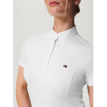 Tommy Hilfiger Equestrian Avon wedstrijdpolo met korte mouwen voor dames Wit Tommy Hilfiger Equestrian Avon wedstrijdpolo met korte mouwen voor dames Wit