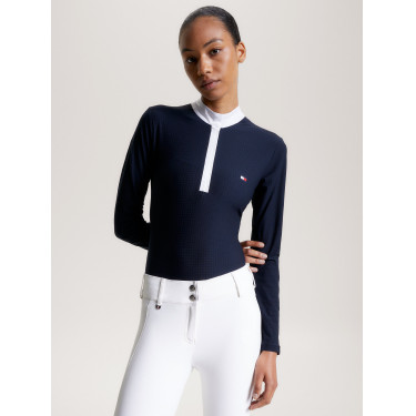 Wedstrijdpolo Tommy Hilfiger Equestrian Chelsea Cooling lange mouwen dames Wedstrijdpolo Tommy Hilfiger Equestrian Chelsea Cooling lange mouwen dames