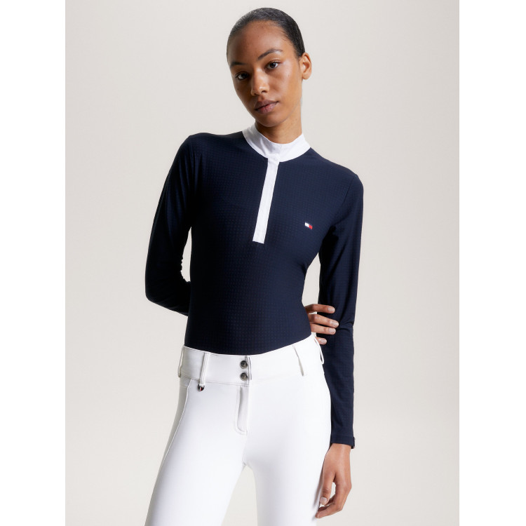 Wedstrijdpolo Tommy Hilfiger Equestrian Chelsea Cooling lange mouwen dames Wedstrijdpolo Tommy Hilfiger Equestrian Chelsea Cooling lange mouwen dames