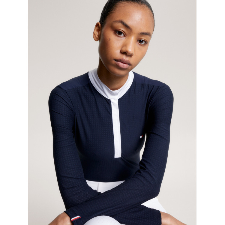 Wedstrijdpolo Tommy Hilfiger Equestrian Chelsea Cooling lange mouwen dames Wedstrijdpolo Tommy Hilfiger Equestrian Chelsea Cooling lange mouwen dames