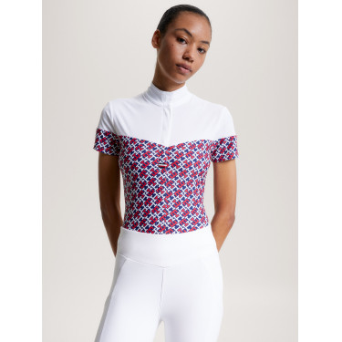 Wedstrijdpolo Tommy Hilfiger Equestrian Madison Monogram met korte mouwen voor dames Wedstrijdpolo Tommy Hilfiger Equestrian Madison Monogram met korte mouwen voor dames