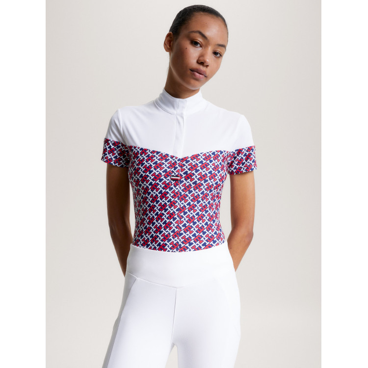 Wedstrijdpolo Tommy Hilfiger Equestrian Madison Monogram met korte mouwen voor dames Wedstrijdpolo Tommy Hilfiger Equestrian Madison Monogram met korte mouwen voor dames