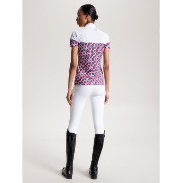 Wedstrijdpolo Tommy Hilfiger Equestrian Madison Monogram met korte mouwen voor dames Wedstrijdpolo Tommy Hilfiger Equestrian Madison Monogram met korte mouwen voor dames