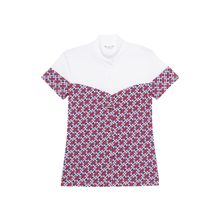 Wedstrijdpolo Tommy Hilfiger Equestrian Madison Monogram met korte mouwen voor dames Wedstrijdpolo Tommy Hilfiger Equestrian Madison Monogram met korte mouwen voor dames