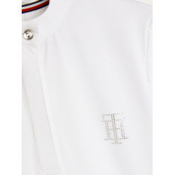 Wedstrijdpolo Tommy Hilfiger Equestrian Performance Strass korte mouwen dames Wit