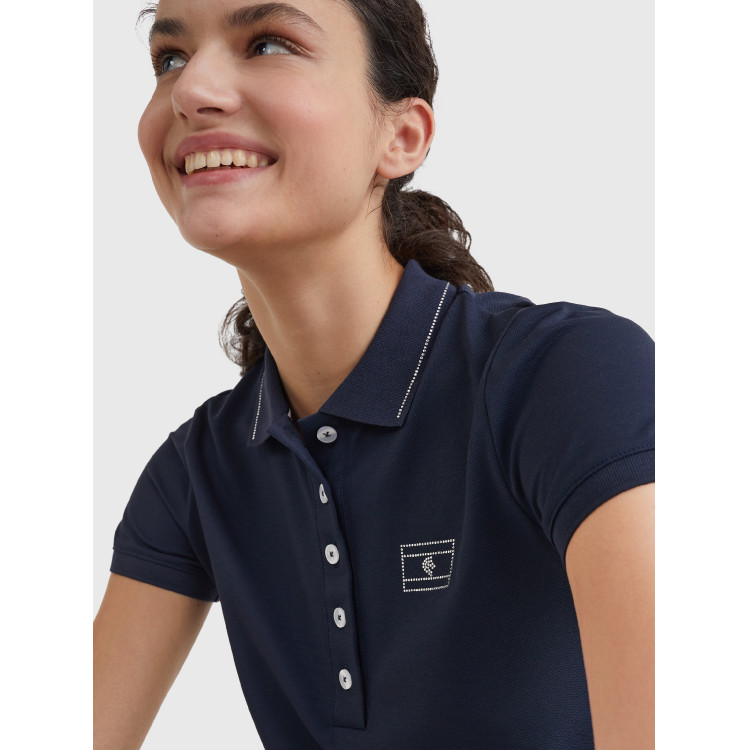 Tommy Hilfiger Equestrian polo met strass korte mouwen voor dames Tommy Hilfiger Equestrian polo met strass korte mouwen voor dames