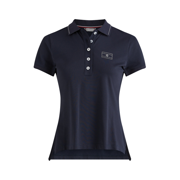 Tommy Hilfiger Equestrian polo met strass korte mouwen voor dames Tommy Hilfiger Equestrian polo met strass korte mouwen voor dames