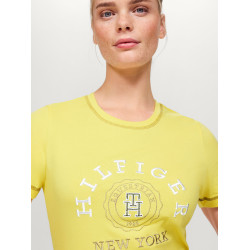 Grafisch T-shirt Tommy Hilfiger Equestrian Newport dames met korte mouwen Citronella Geel Grafisch T-shirt Tommy Hilfiger Equestrian Newport dames met korte mouwen Citronella Geel