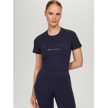 T-shirt Tommy Hilfiger Equestrian Belmont met korte mouwen en strass voor dames T-shirt Tommy Hilfiger Equestrian Belmont met korte mouwen en strass voor dames