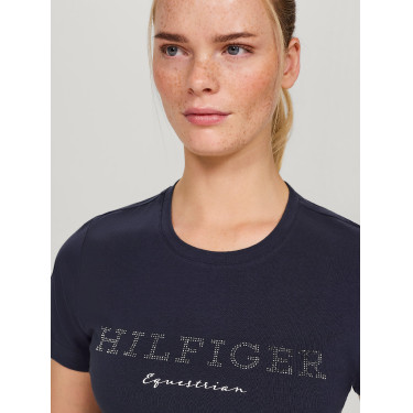 T-shirt Tommy Hilfiger Equestrian Belmont met korte mouwen en strass voor dames T-shirt Tommy Hilfiger Equestrian Belmont met korte mouwen en strass voor dames