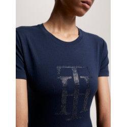 T-shirt Tommy Hilfiger Equestrian Manhattan met korte mouwen voor dames Marineblauw T-shirt Tommy Hilfiger Equestrian Manhattan met korte mouwen voor dames Marineblauw
