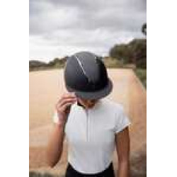 Glanzende Metalen Helm Monarch II Horze Zwart / donkergrijs Glanzende Metalen Helm Monarch II Horze Zwart / donkergrijs