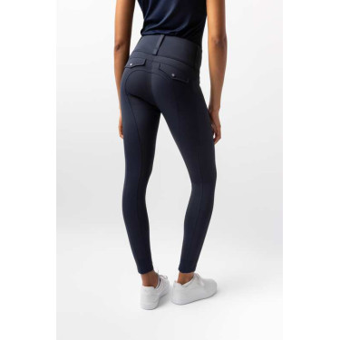 Hybride legging Horze Anya dames fullgrip Opening Marineblauw