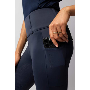 Hybride legging Horze Anya dames fullgrip Opening Marineblauw