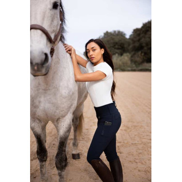 Rijbroek Horze Leonie volledig zitvlak dames Donker marineblauw