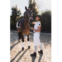 Damesrijbroek Horze Grand Prix III Show met full seat Glanzend wit