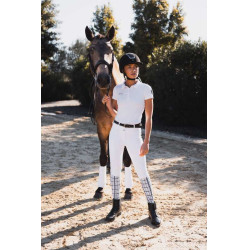 Damesrijbroek Horze Grand Prix III Show met full seat Glanzend wit