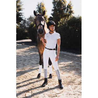 Damesrijbroek Horze Grand Prix III Show met full seat Glanzend wit