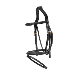 Bridon Dy'on D collectie gecombineerde gevlochten neusriem Zwart Bridon Dy'on D collectie gecombineerde gevlochten neusriem Zwart