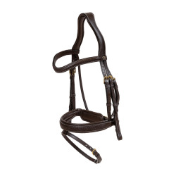 Bridon Dy'on D collectie gecombineerde neusriem gevlochten met Pull Back Bruin