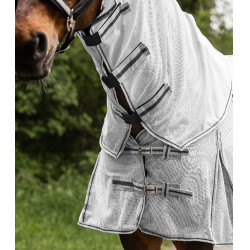 Waldhausen anti-vliegen deken met afneembare hals Protect Zilvergrijs / grijs