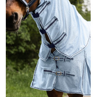 Waldhausen anti-vliegen deken met afneembare hals Protect Lichtblauw / nachtelijk blauw