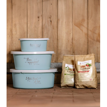 XL-voederbak met deksel Waldhausen Turkoois Blauw