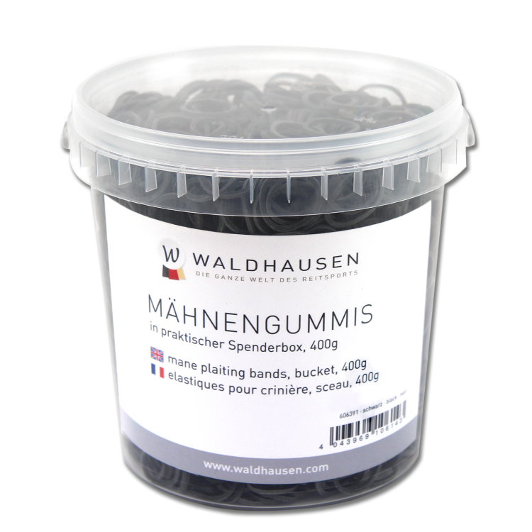 Waldhausen manenelastiekjes in een emmer van 400 g