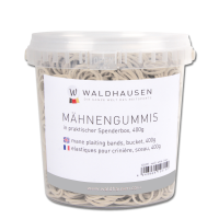 Waldhausen manenelastiekjes in een emmer van 400 g Wit Waldhausen manenelastiekjes in een emmer van 400 g Wit