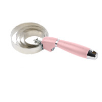 Waldhausen metalen rosborstel rond met gelhandvat Linnea roos Roze