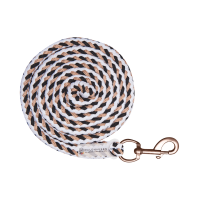 Longe Waldhausen Shine met musketon Zwart / wit / roségoud