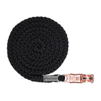 Longe Waldhausen Shine paniekhaak musketon Zwart / roségoud