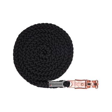 Longe Waldhausen Shine paniekhaak musketon Zwart / roségoud