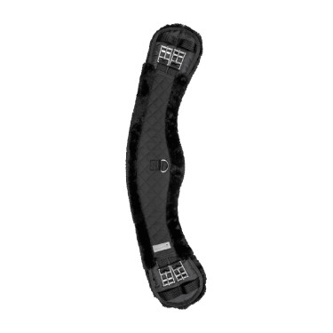 Sangle demi-lune Waldhausen courte tissu molletoné Zwart / zwart