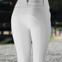 Siliconen full seat rijbroek Tiffany B Vertigo dames Glanzend wit Siliconen full seat rijbroek Tiffany B Vertigo dames Glanzend wit