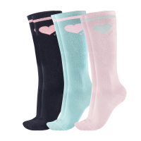 ELT Glitter paardrijsokken voor kinderen Zachtroze / mint / nachtblauw ELT Glitter paardrijsokken voor kinderen Zachtroze / mint / nachtblauw