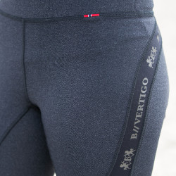 Strakke rijbroek B Vertigo Jenny met leren zitvlak voor dames Zwart