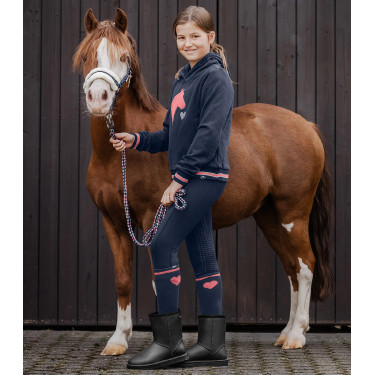 Thermobroek voor paardrijden ELT Essential silicone kind Diepblauw