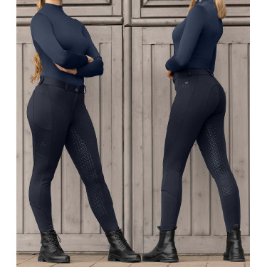 Thermobroek voor paardrijden ELT Essential siliconen dames Diepblauw Thermobroek voor paardrijden ELT Essential siliconen dames Diepblauw