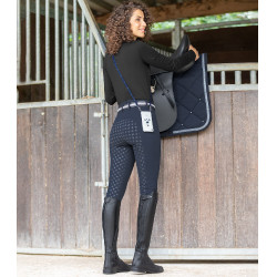 Thermobroek ELT met hoge taille Fun Sport siliconen rijbroek Nachtblauw