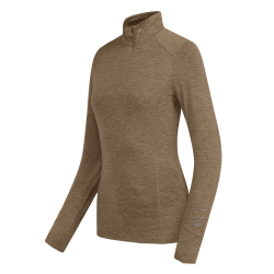 Functioneel ELT Milano T-shirt met rits Cappuccino melange Bruin